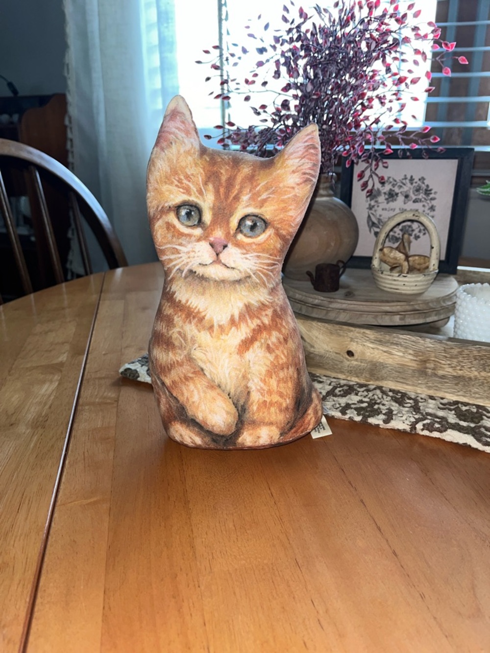 🐱Vintage Decorative Orange Tabby Cat door stop.